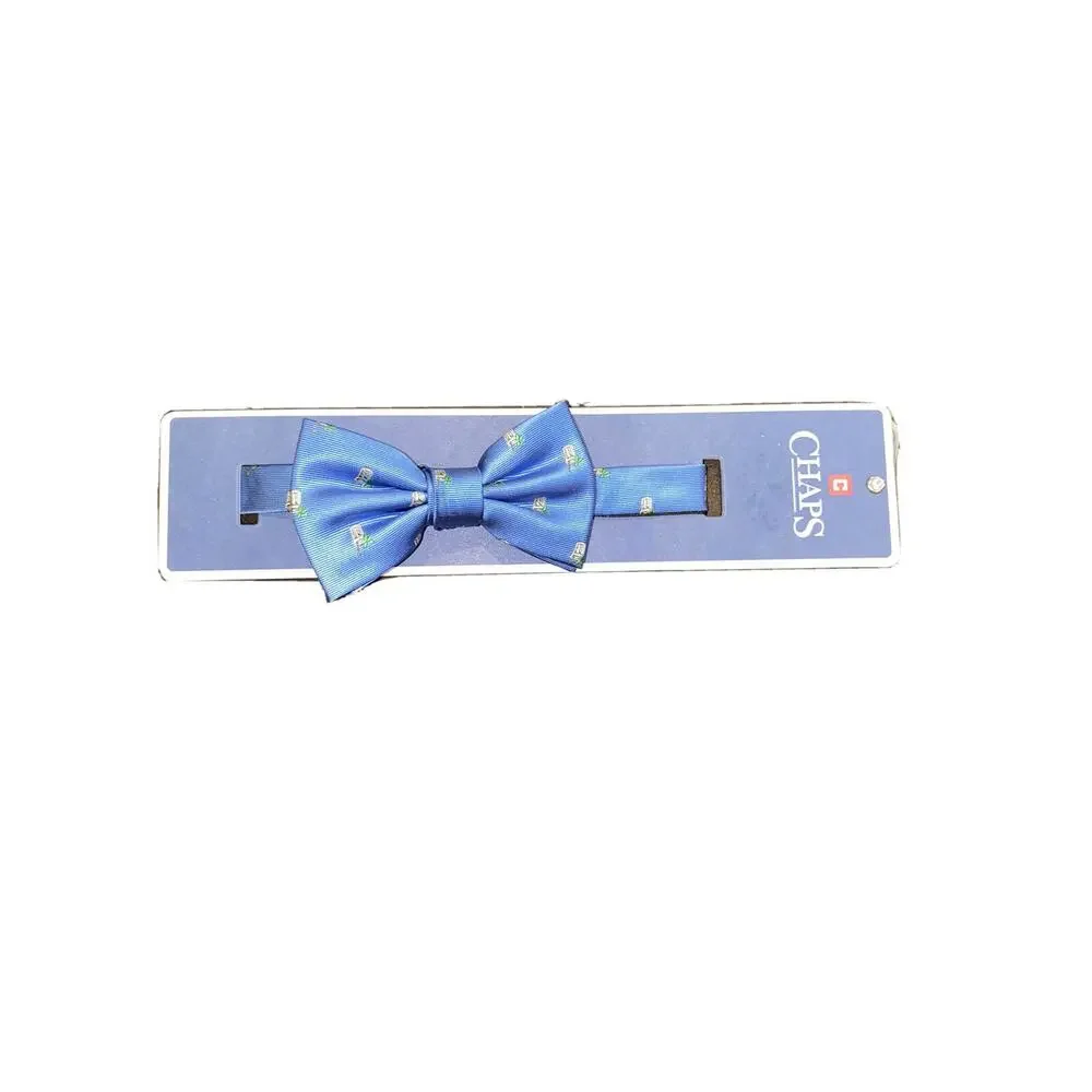 Chaps Bow Tie Men’s Blue Yellow Drinks Brand NEW Silk Tie Free Shipping Msrp $48